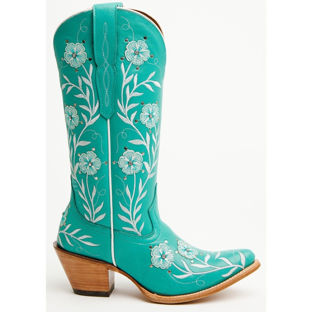 Ariat Romance Floral Embroidered Boho Turquoise Tall Western Boots Women's 9 - Picture 2 of 15